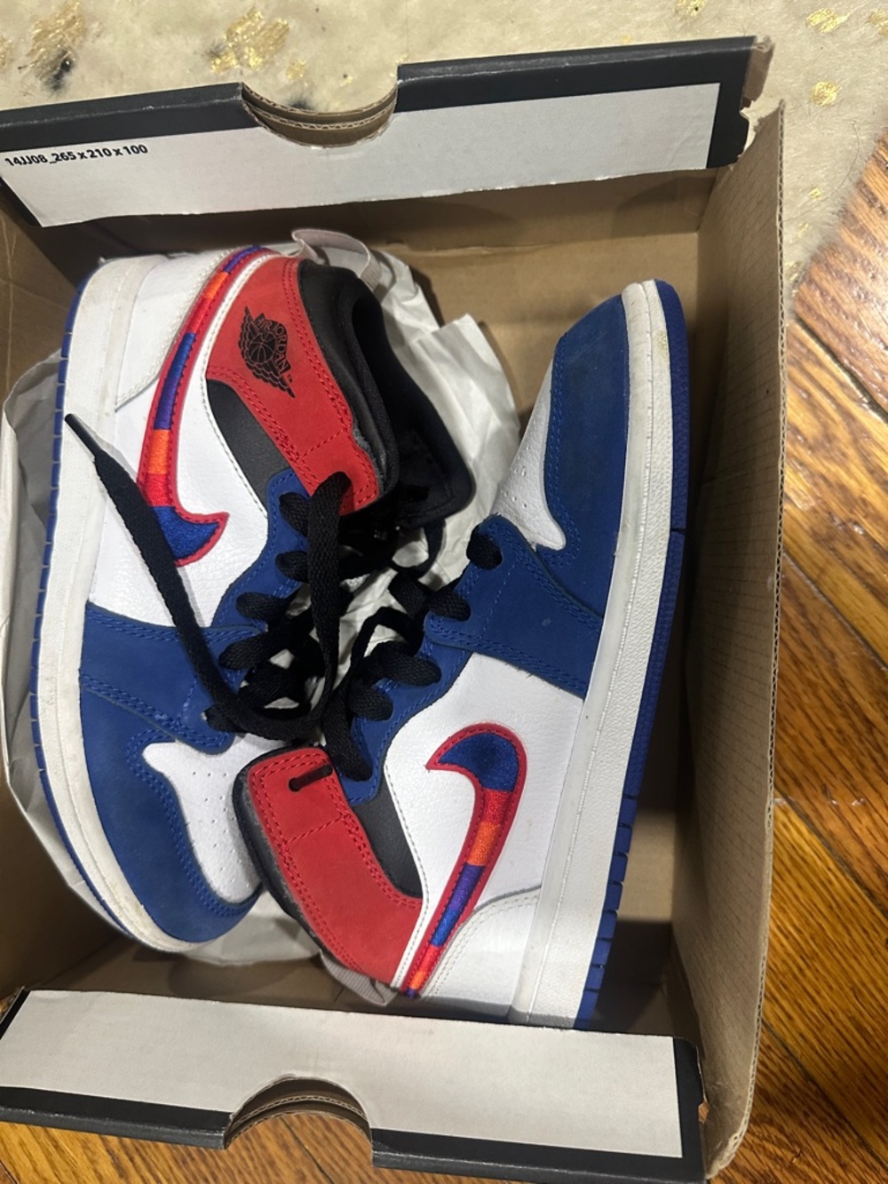 Nike Kids Blue/White/Red Low-Top Sneakers